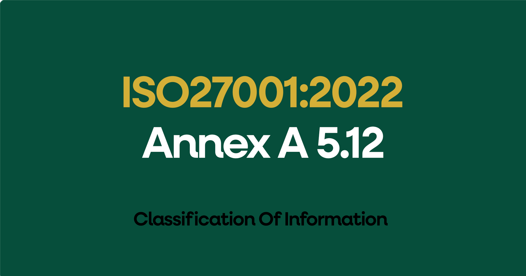 ISO 27001-2022 Annex A 5.12 Classification Of Information