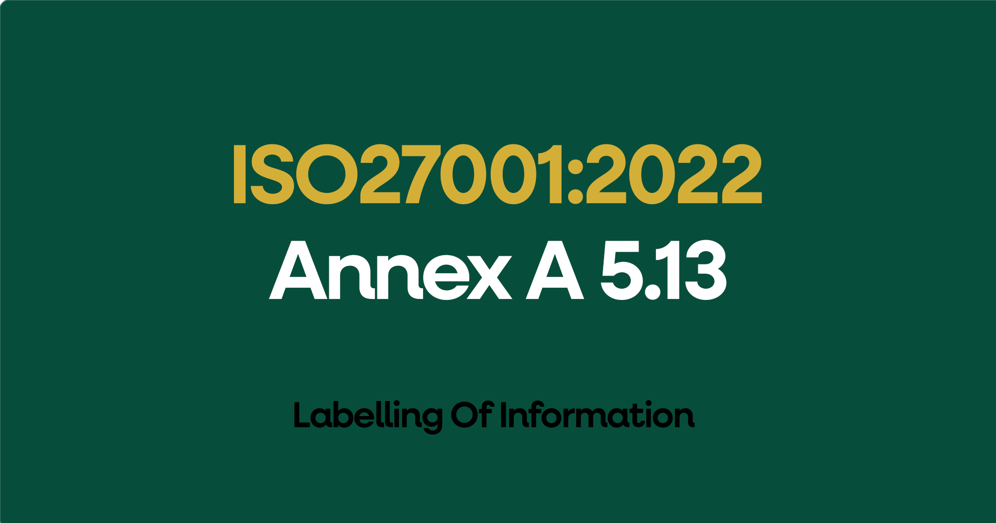 ISO 27001-2022 Annex A 5.13 Labelling Of Information