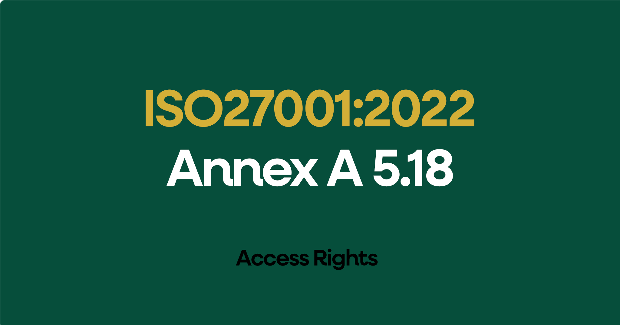 ISO 27001-2022 Annex A 5.18 Access Rights