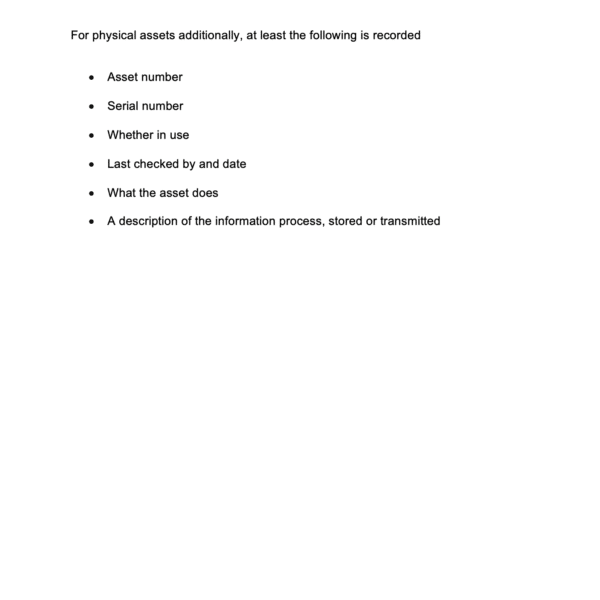 ISO 27001 Asset Management Policy Page 5