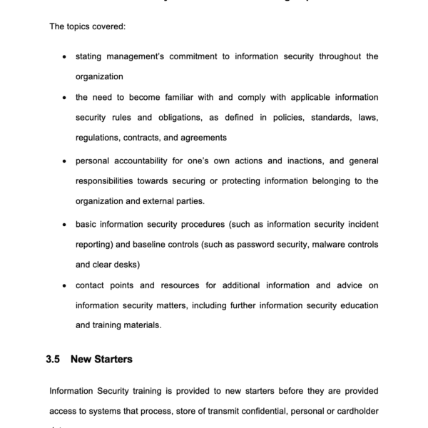 ISO 27001 Information-Security Awareness and Training Policy Page 5