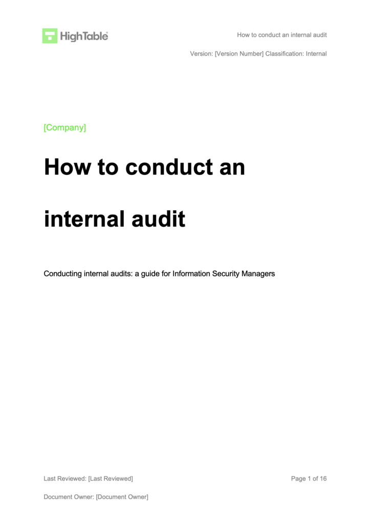 How to conduct internal audit page 1