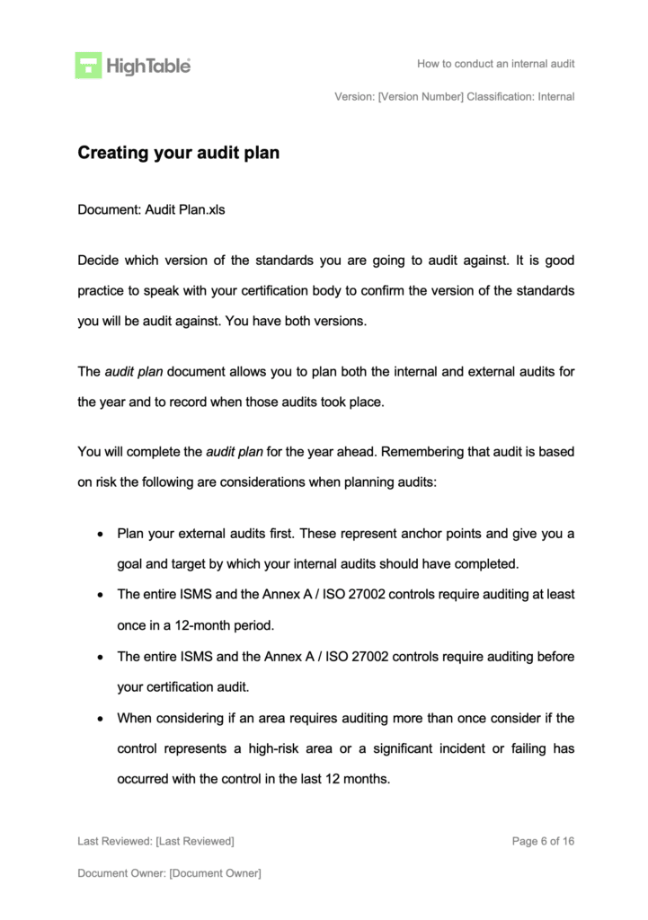 How to conduct internal audit page 4