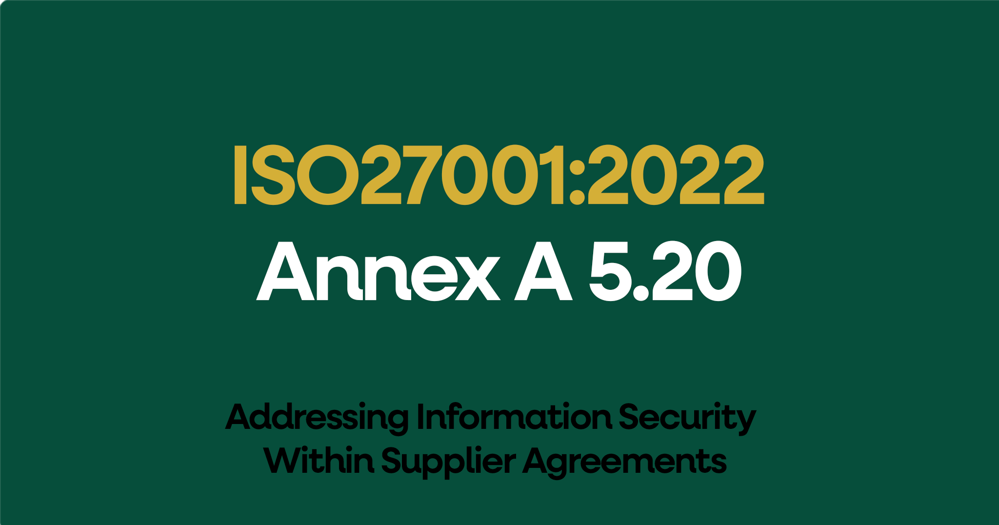 ISO 27001-2022 Annex A 5.20 Addressing Information Security Within Supplier Agreements