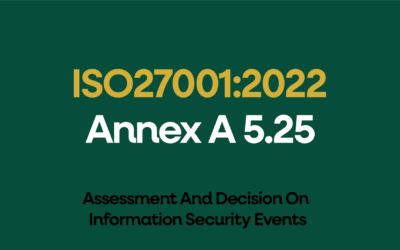 ISO 27001:2022 Annex A 5.25 Assessment And Decision On Information Security Events Explained