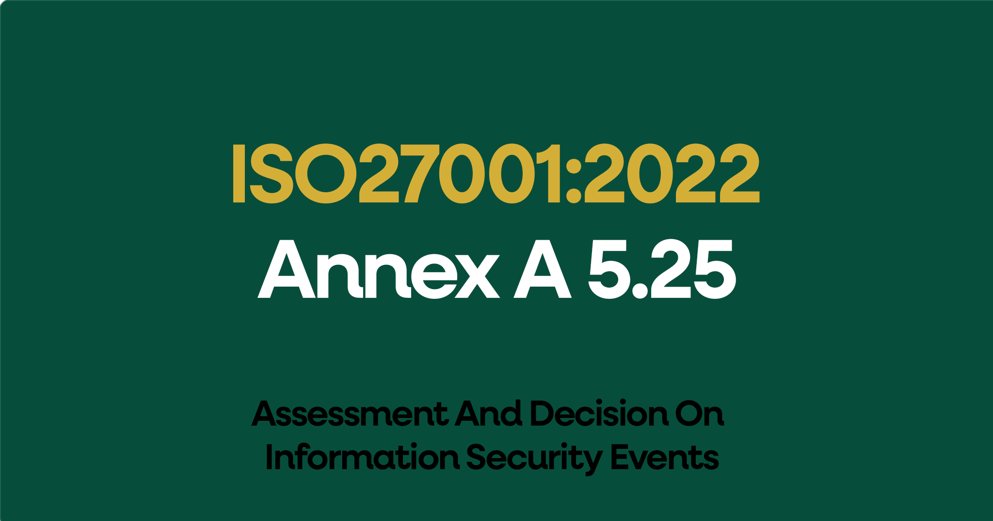 ISO 27001-2022 Annex A 5.25 Assessment And Decision On Information Security Events