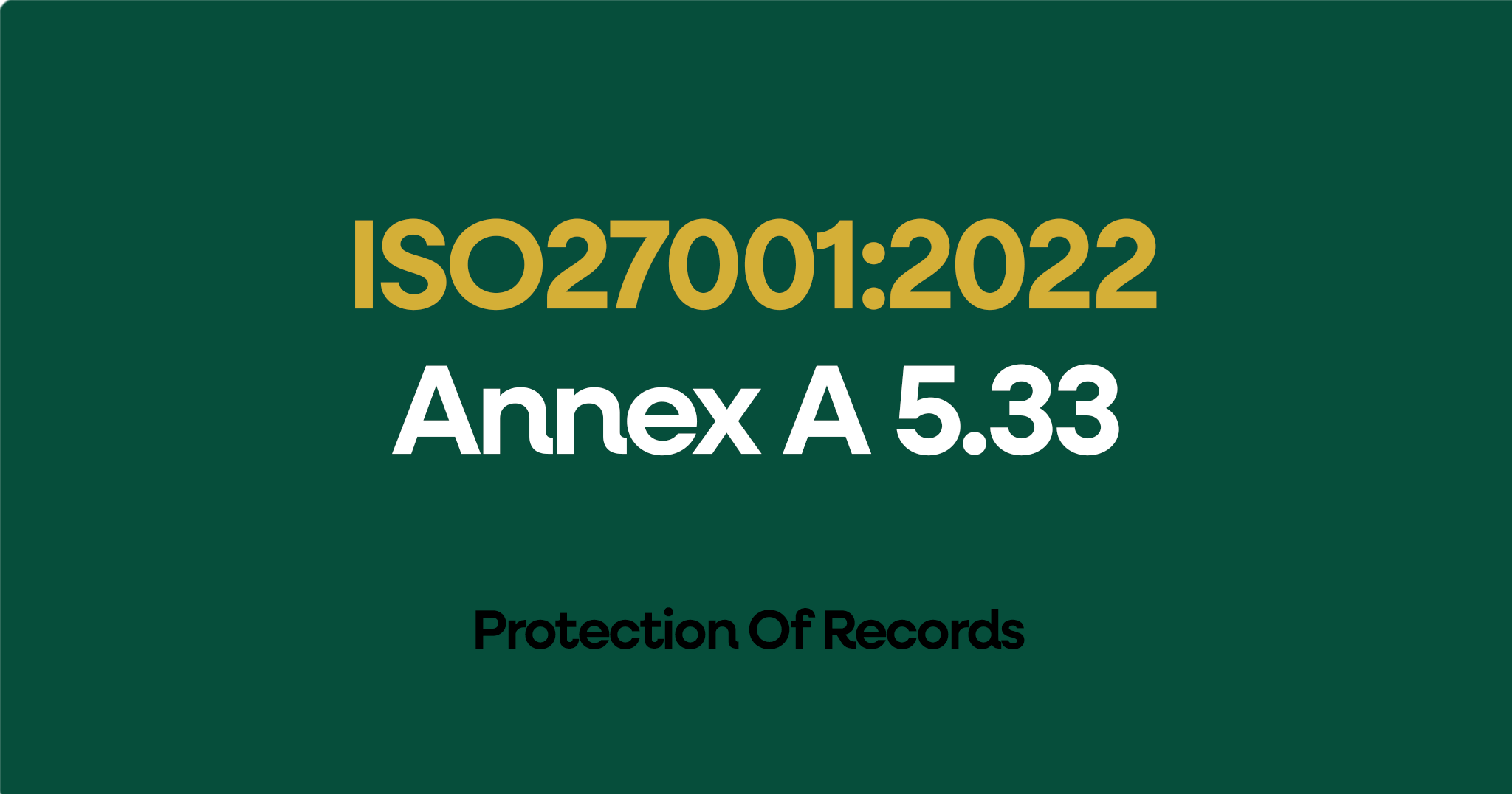 ISO 27001-2022 Annex A 5.33 Protection Of Records