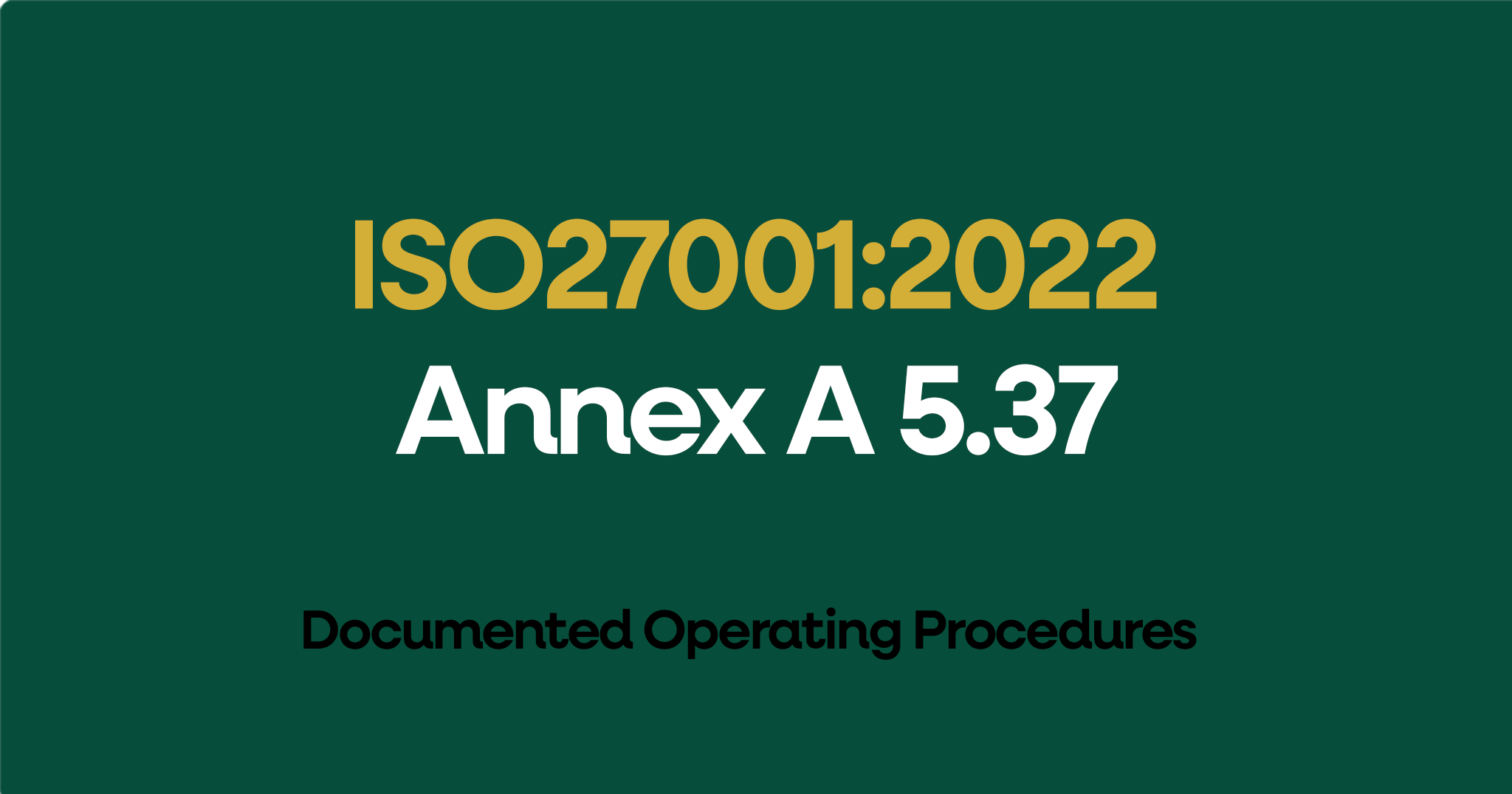 ISO 27001-2022 Annex A 5.37 Documented Operating Procedures