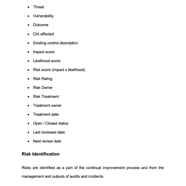 ISO 27001 Risk Management Process Example 6
