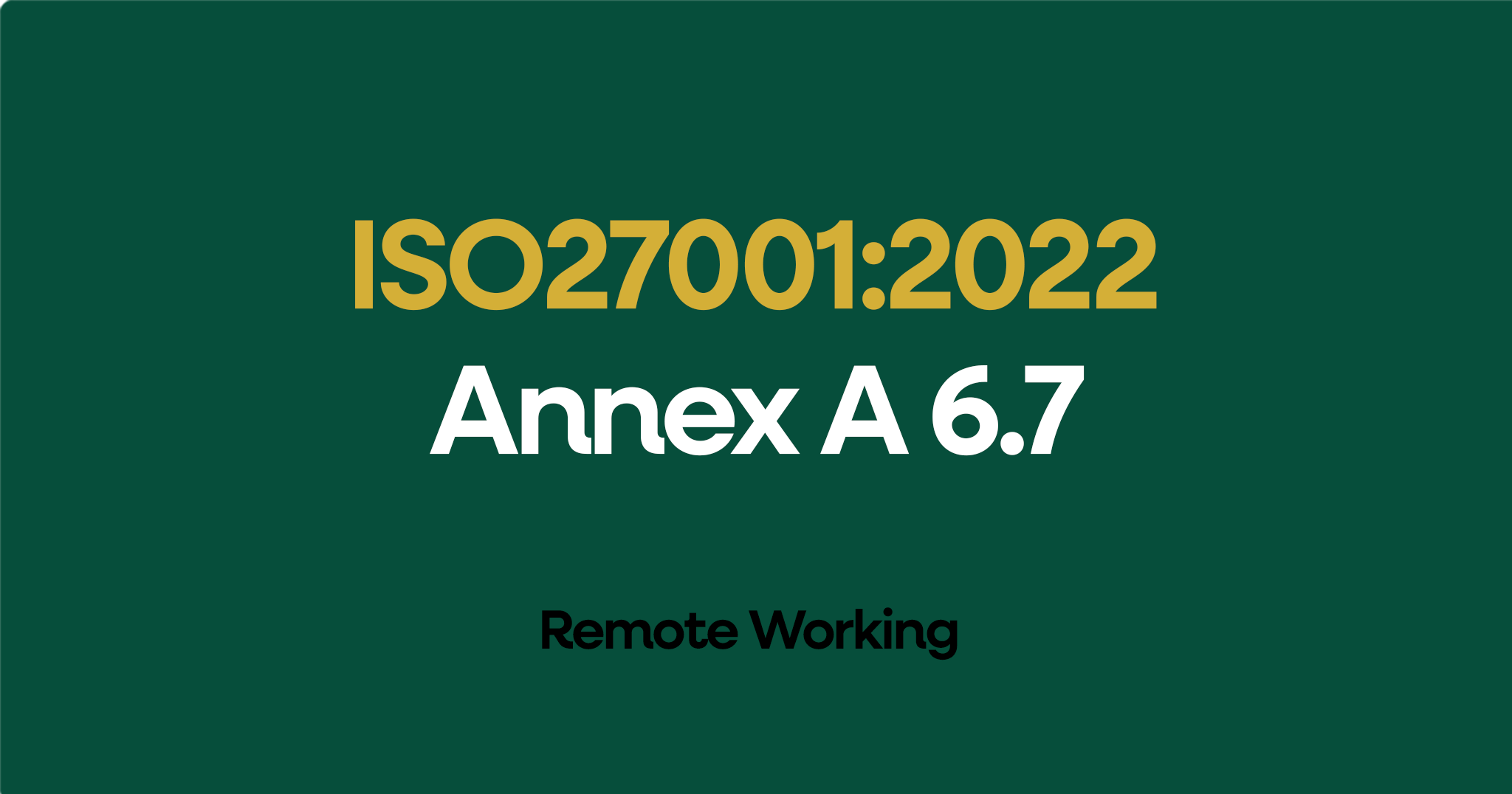 ISO 27001-2022 Annex A 6.7 Remote Working