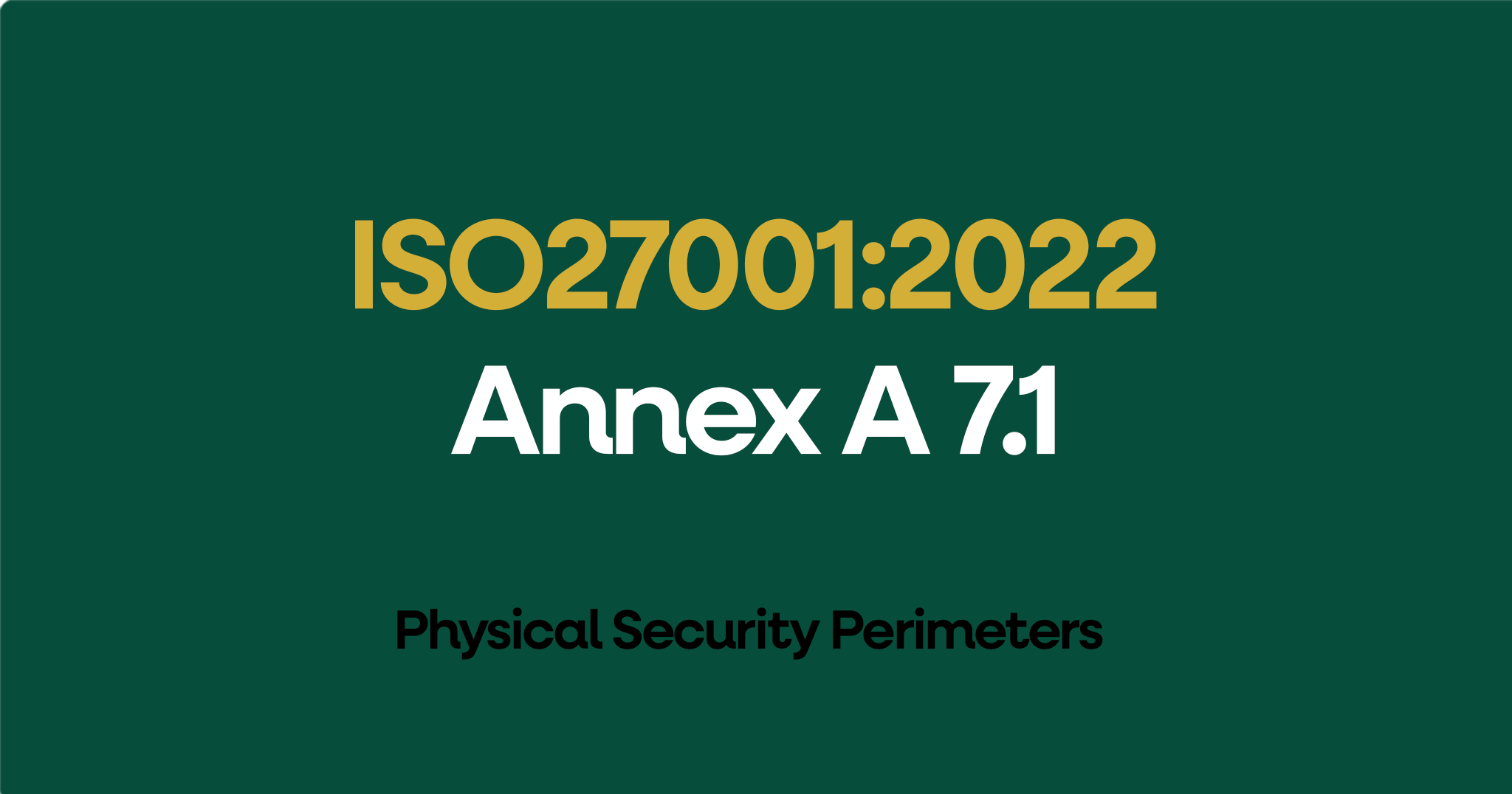 ISO 27001-2022 Annex A 7.1 Physical Security Perimeters