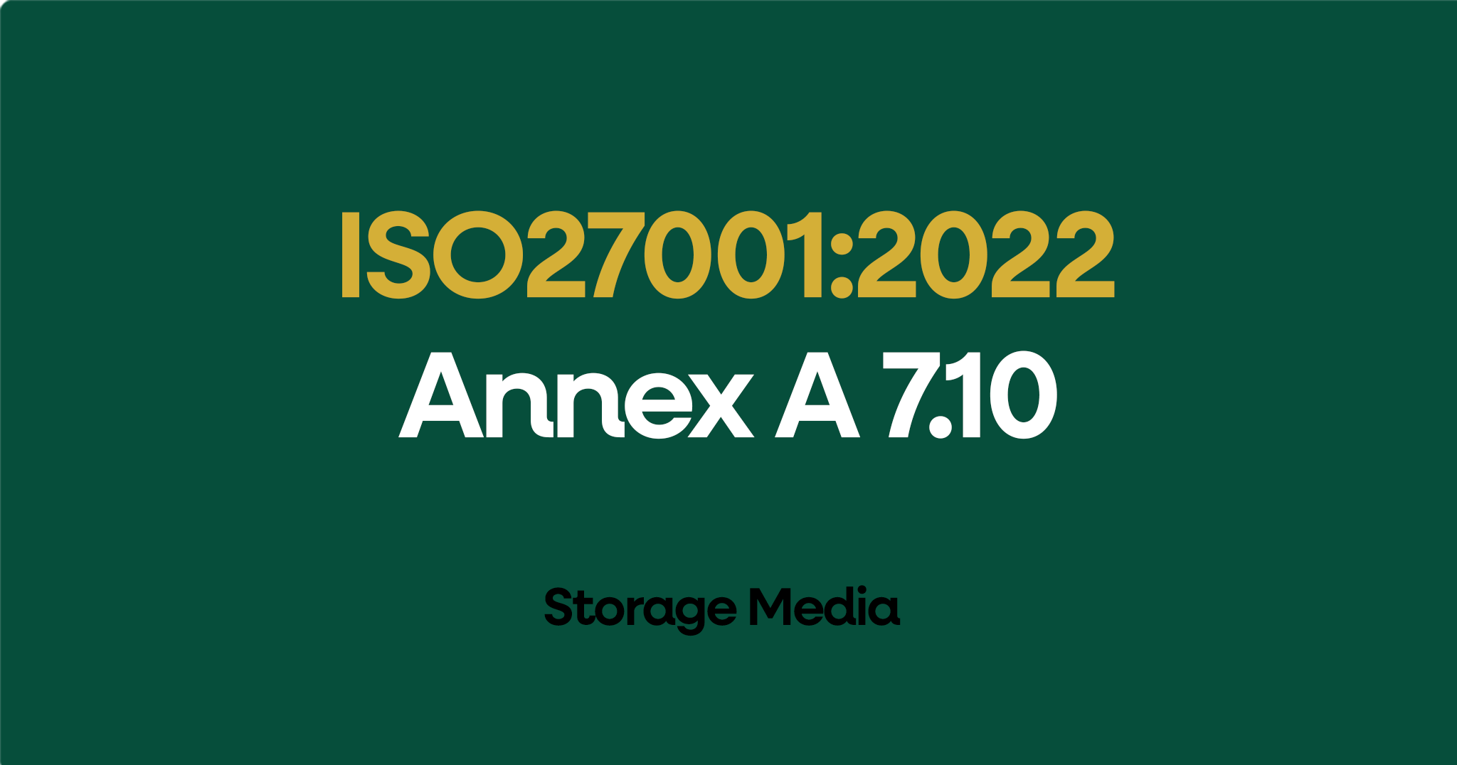 ISO 27001-2022 Annex A 7.10 Storage Media