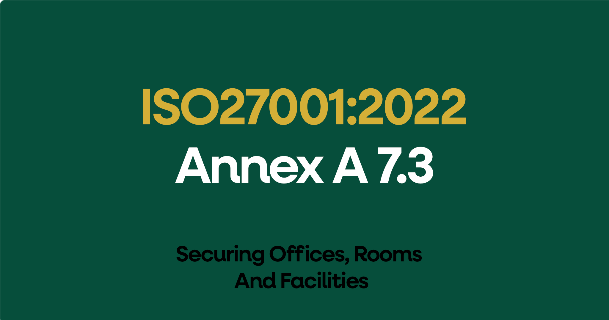ISO 27001-2022 Annex A 7.3 Securing Offices, Rooms And Facilities