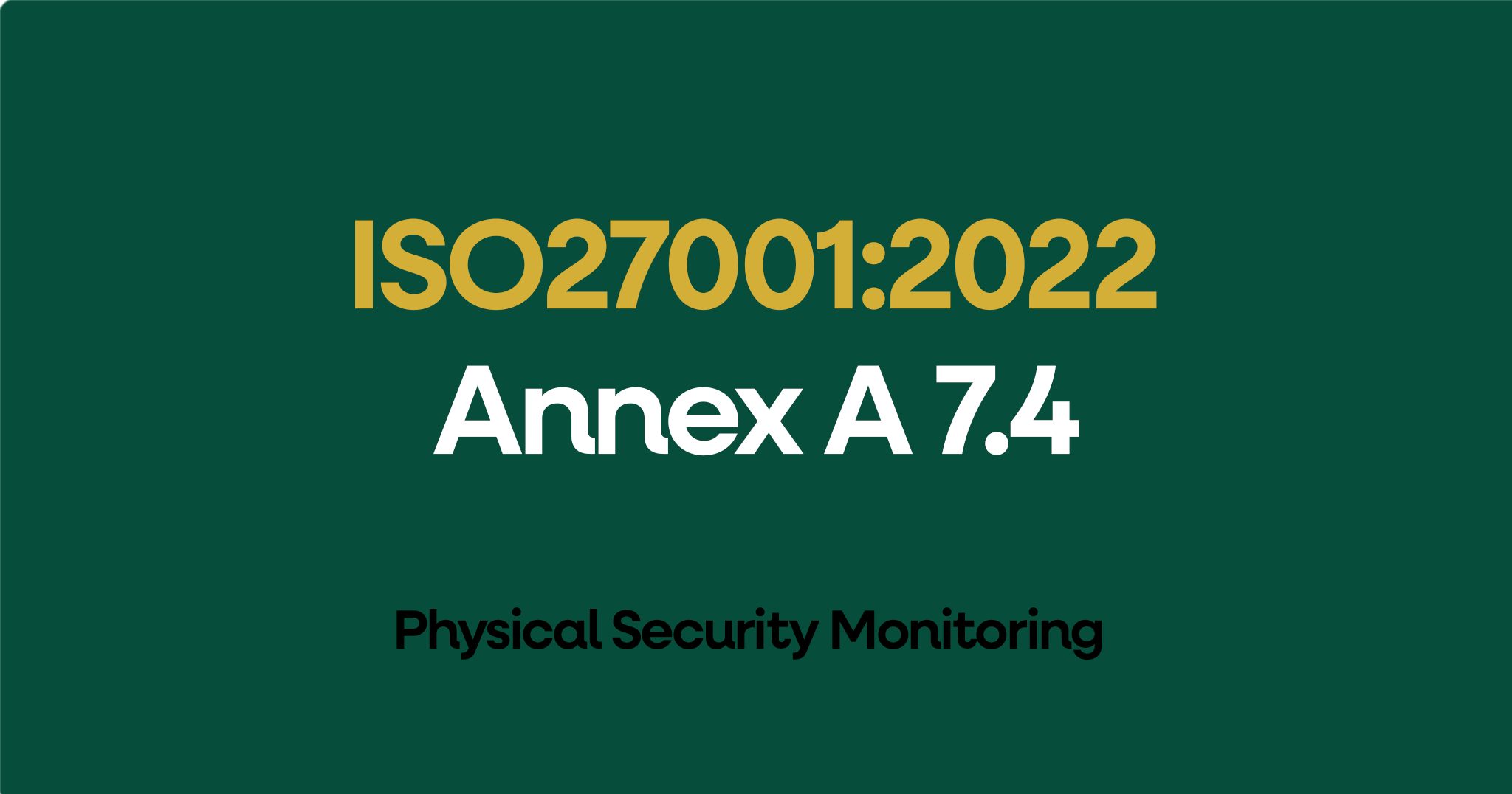 ISO 27001-2022 Annex A 7.4 Physical Security Monitoring