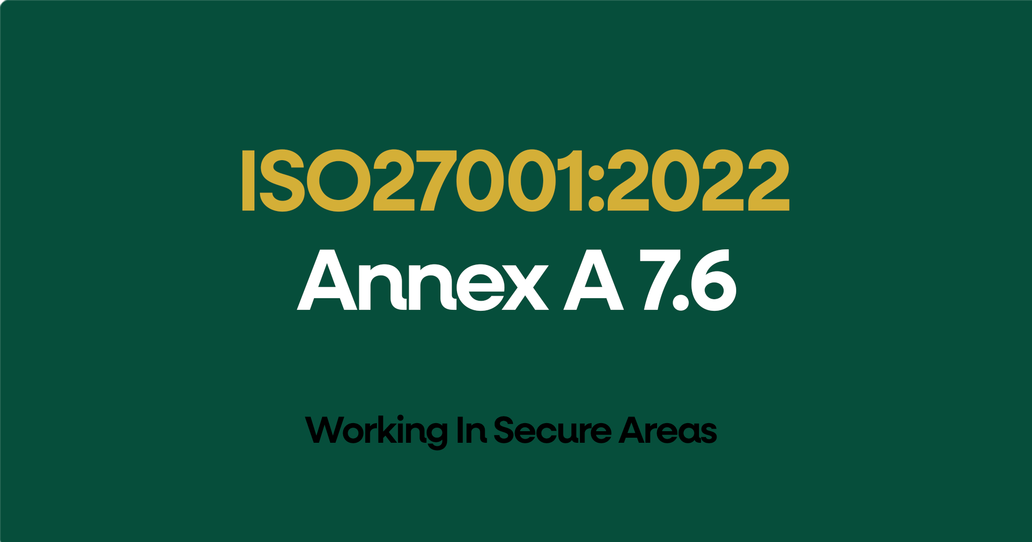 ISO 27001-2022 Annex A 7.6 Working In Secure Areas