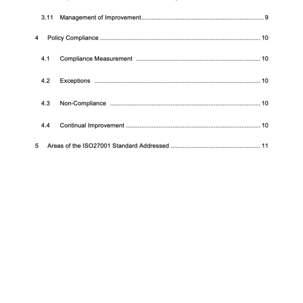 ISO 27001 Continual Improvement Policy Page 3