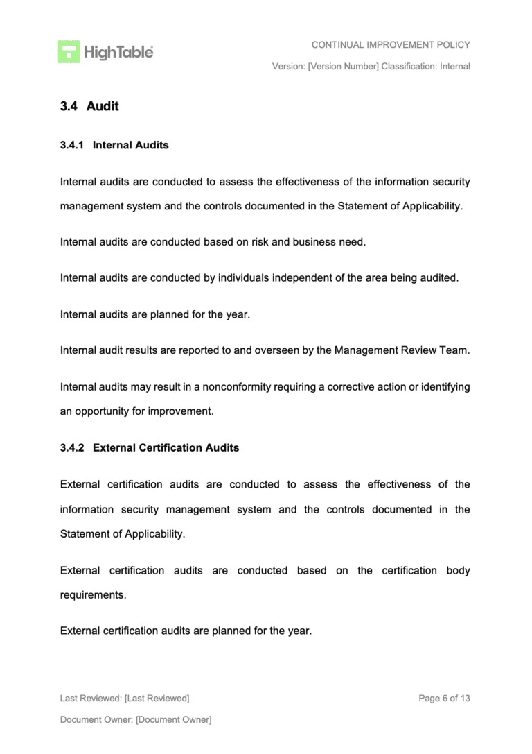 How to write an ISO 27001 Continual Improvement Policy [+ Templates]