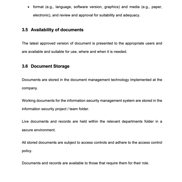 ISO 27001 Document and Records Policy Page 5