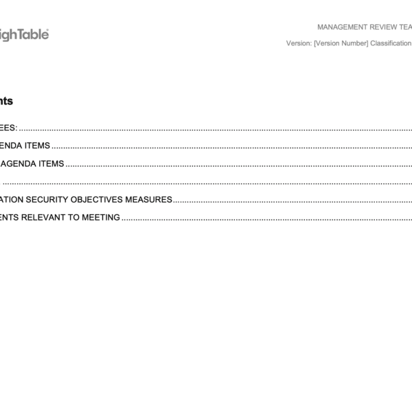 ISO 27001 Management Review Team Meeting Example 2