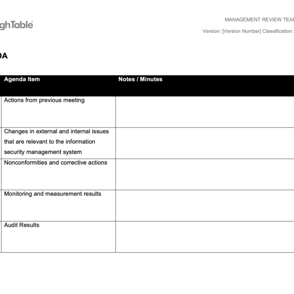 ISO 27001 Management Review Team Meeting Example 3