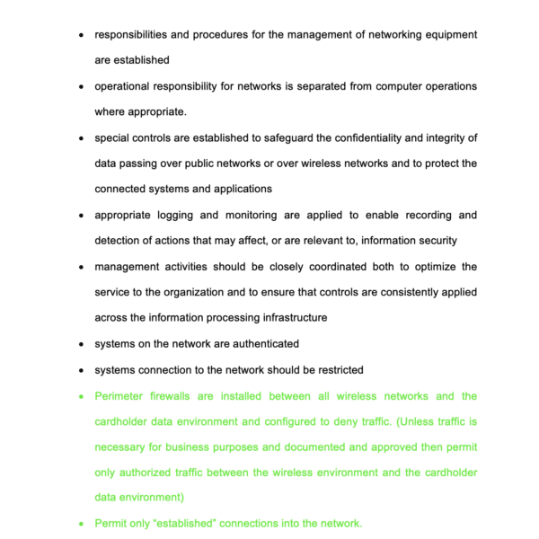 ISO 27001 Network Security Policy Page 5