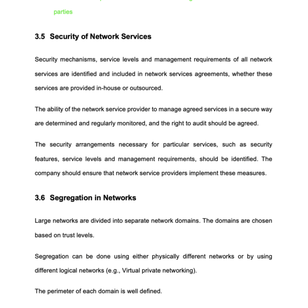 ISO 27001 Network Security Policy Page 6