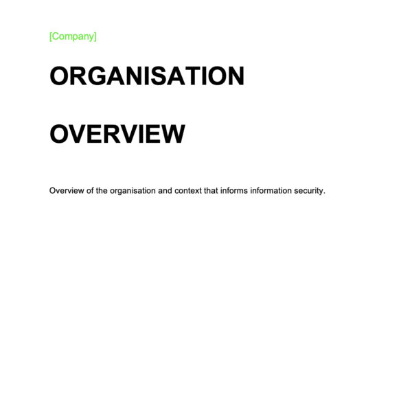 ISO 27001 Organisation Overview Template Example 1