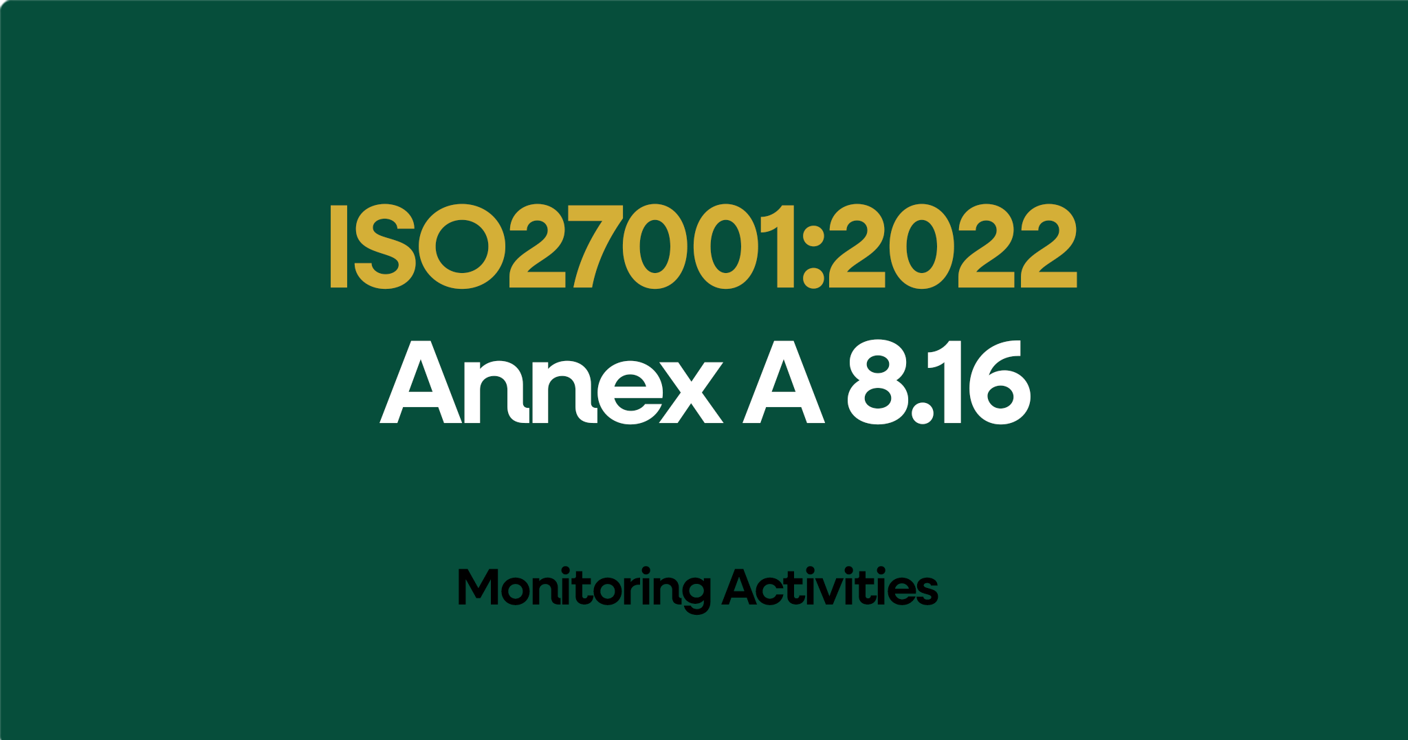 ISO 27001-2022 Annex A 8.16 Monitoring Activities