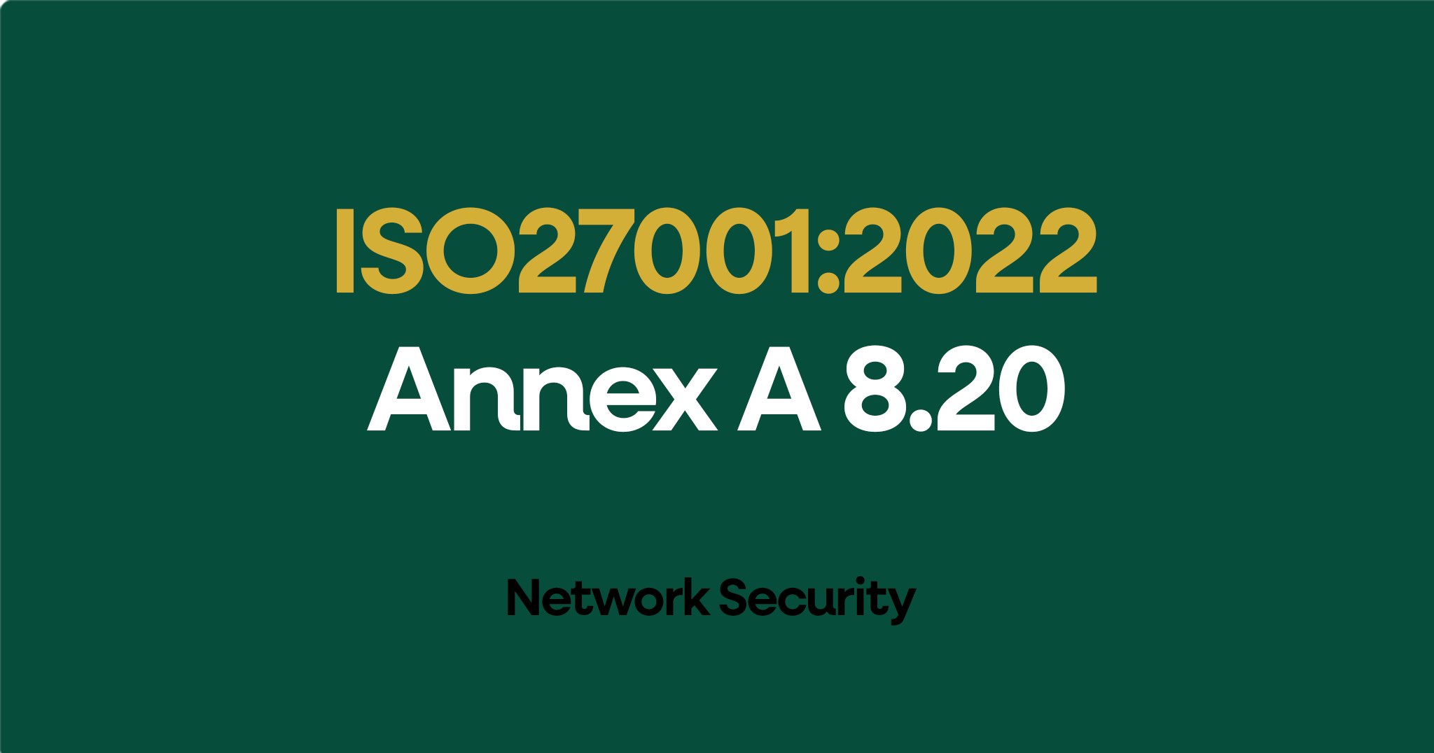 ISO 27001-2022 Annex A 8.20 Network Security