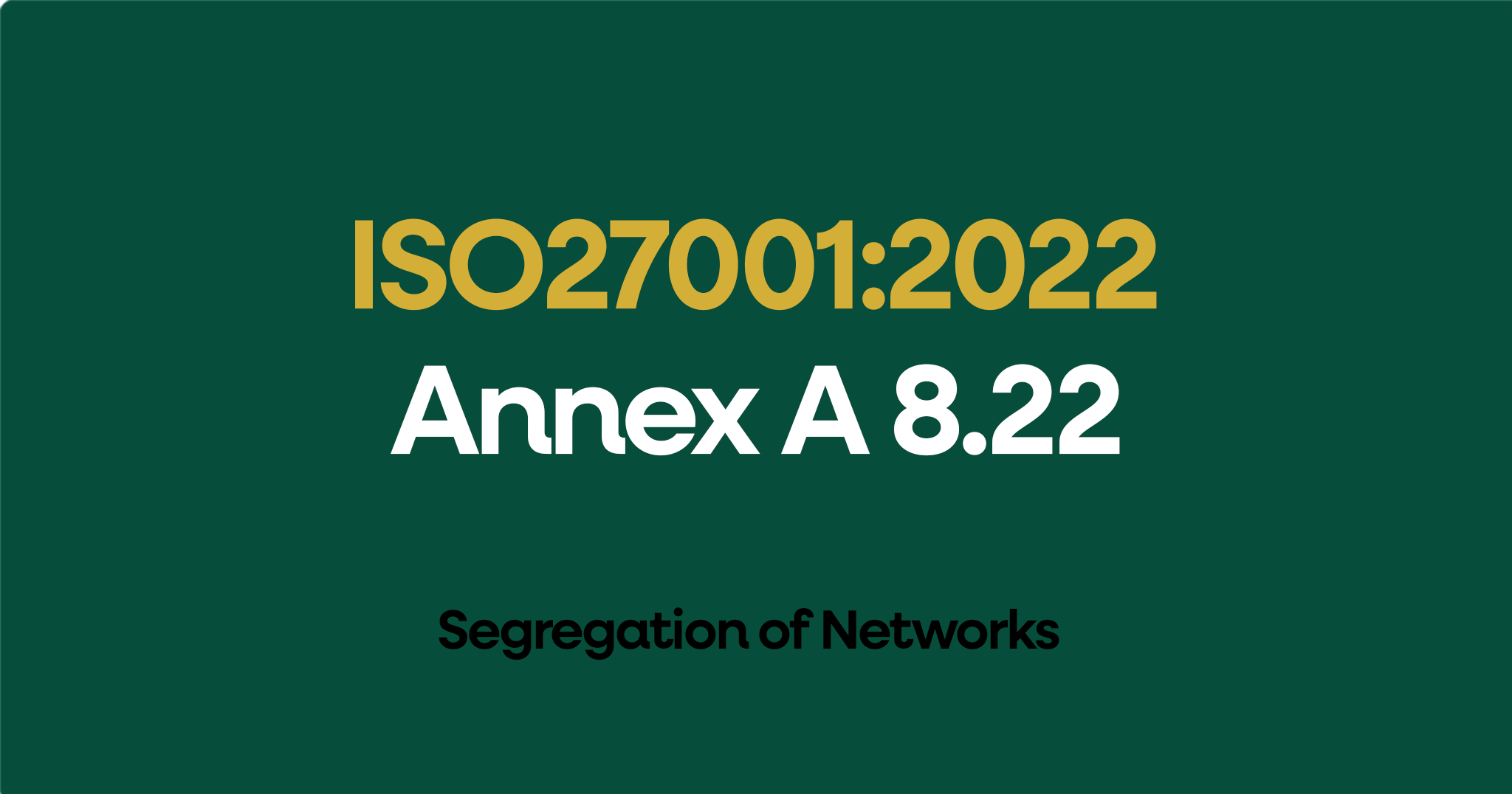 ISO 27001-2022 Annex A 8.22 Segregation of Networks