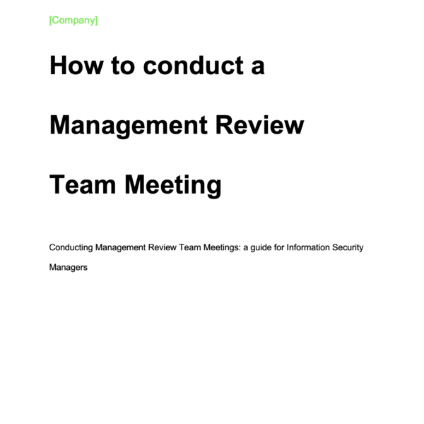 How to conduct an ISO27001 Management Review Meeting 1