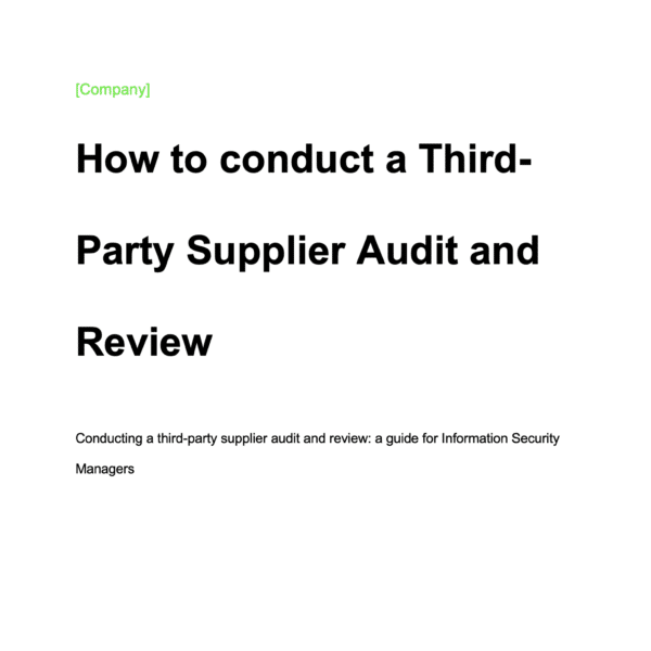 How to conduct an ISO27001 Supplier Audit 1