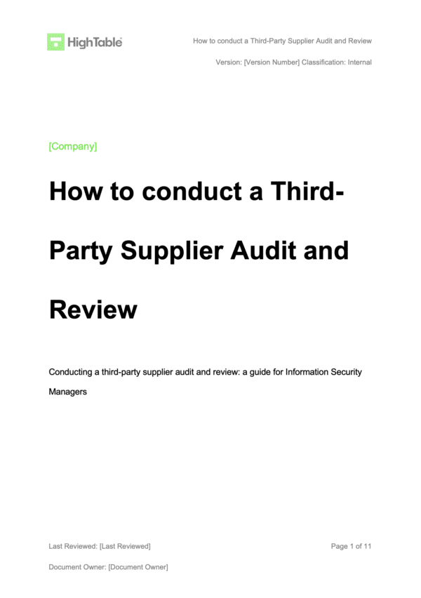 How to conduct an ISO27001 Supplier Audit 1