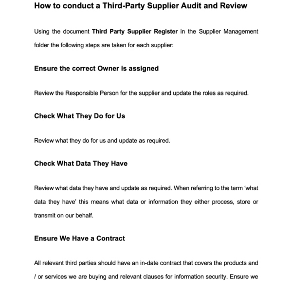 How to conduct an ISO27001 Supplier Audit 5