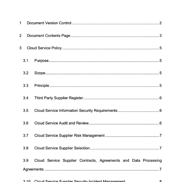 Cloud Security Policy Page 2