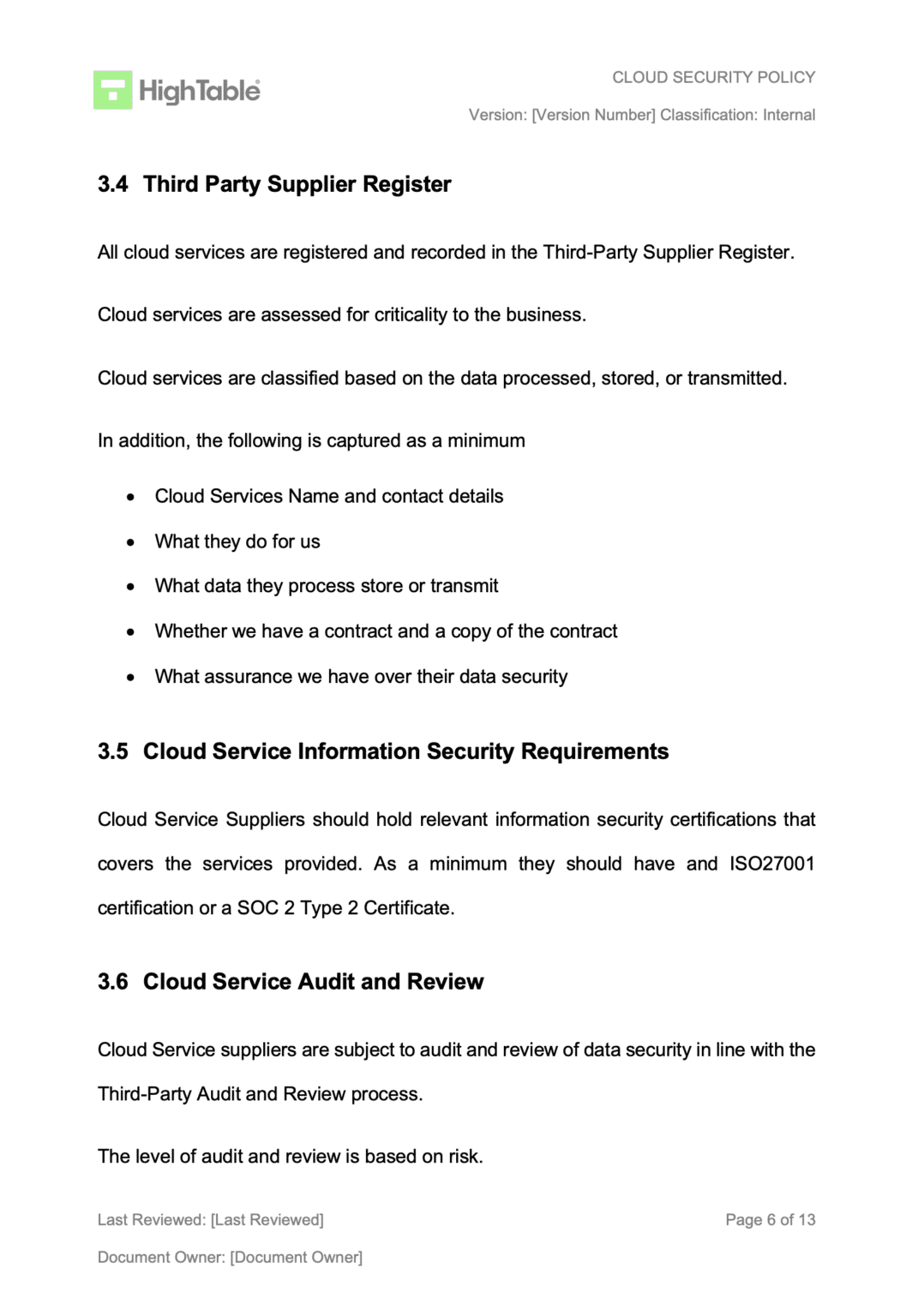 How to write an ISO 27001 Cloud Security Policy [+ Templates]