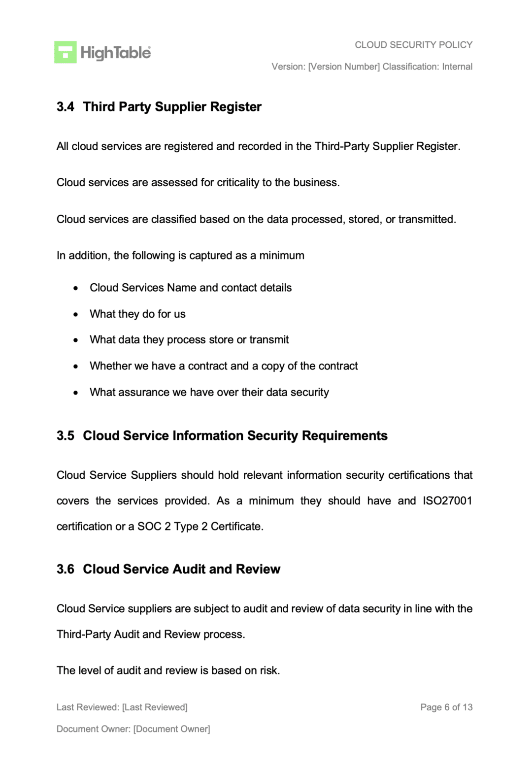 How to write an ISO 27001 Cloud Security Policy [+ Templates]