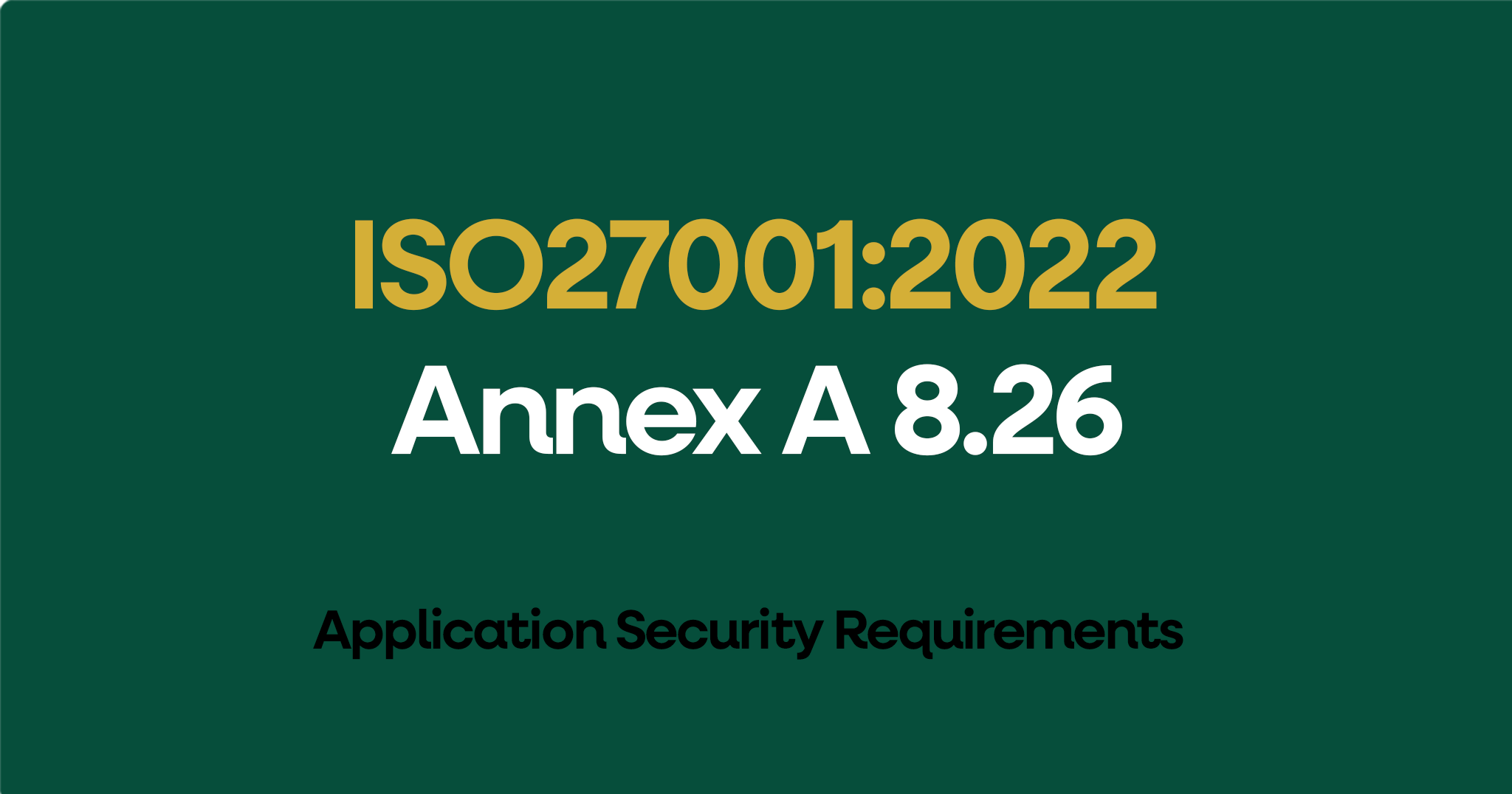 ISO 27001-2022 Annex A 8.26 Application Security Requirements