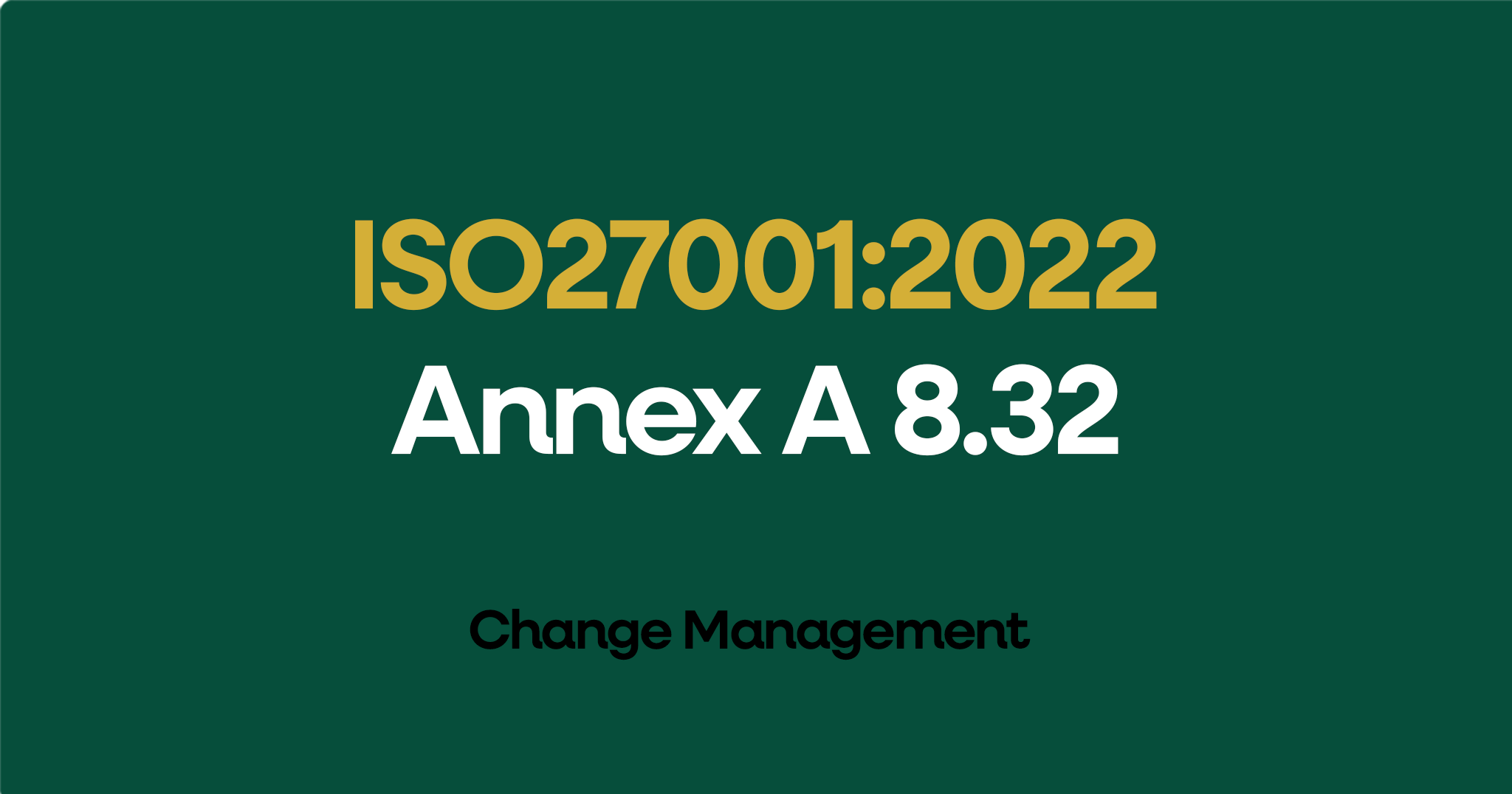 ISO 27001:2022 Annex A 8.32 Change Management