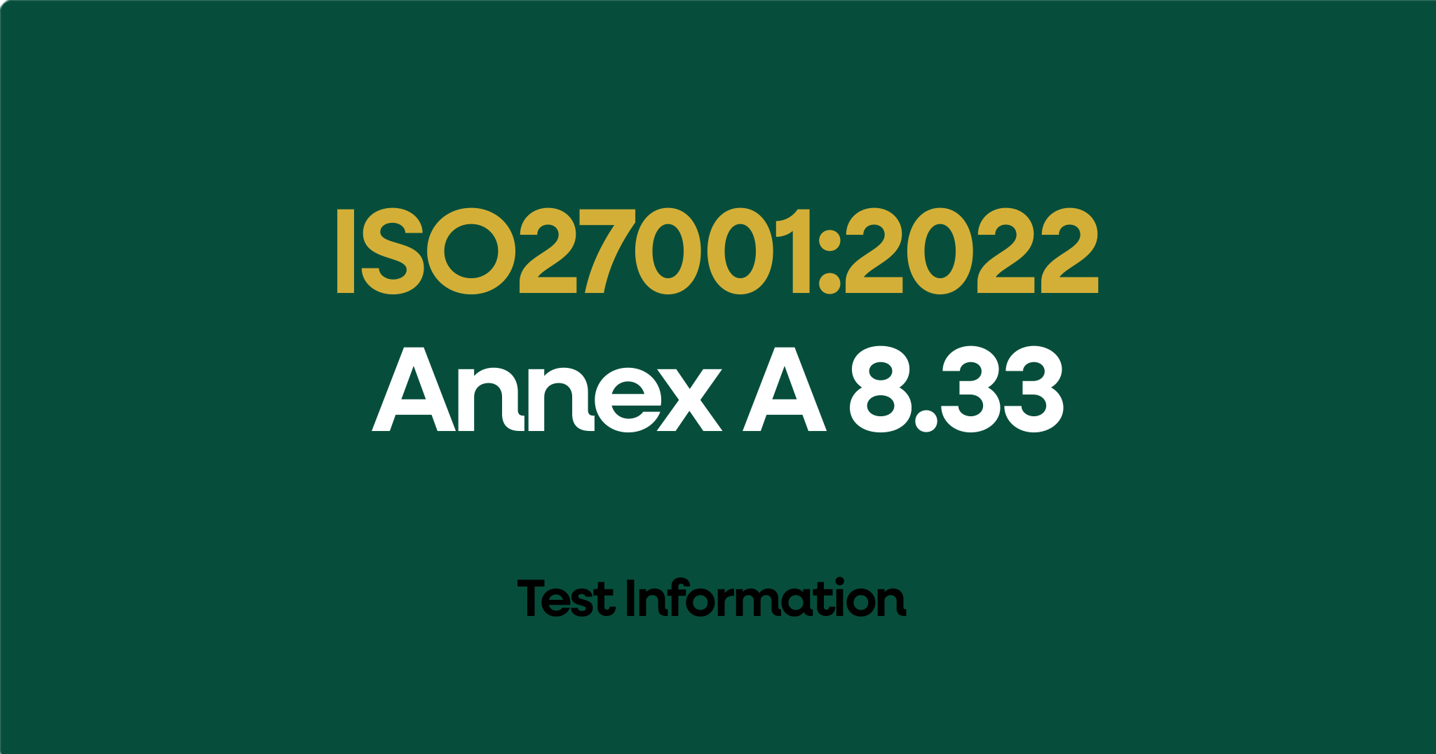 ISO 27001:2022 Annex A 8.33 Test Information