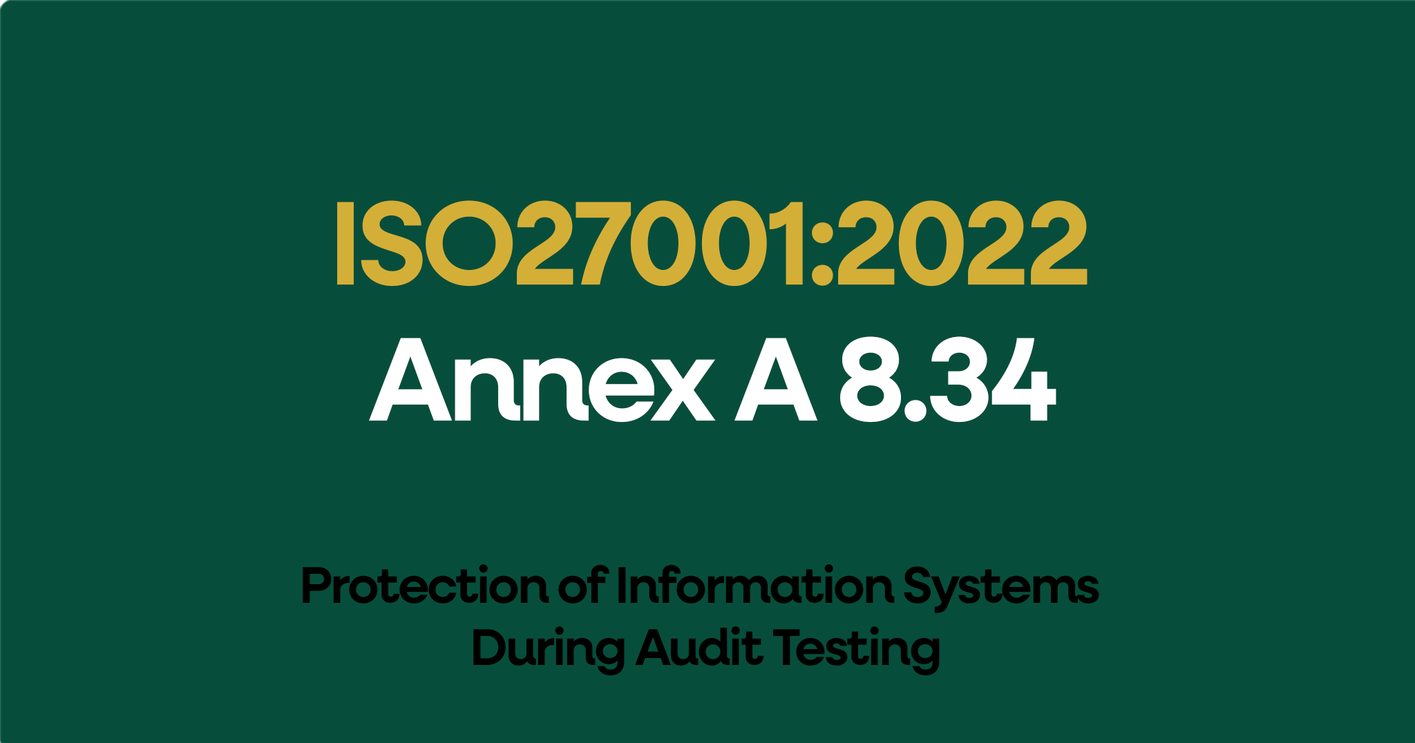 ISO27001-2022 Annex A 8.34 Protection of Information Systems During Audit Testing