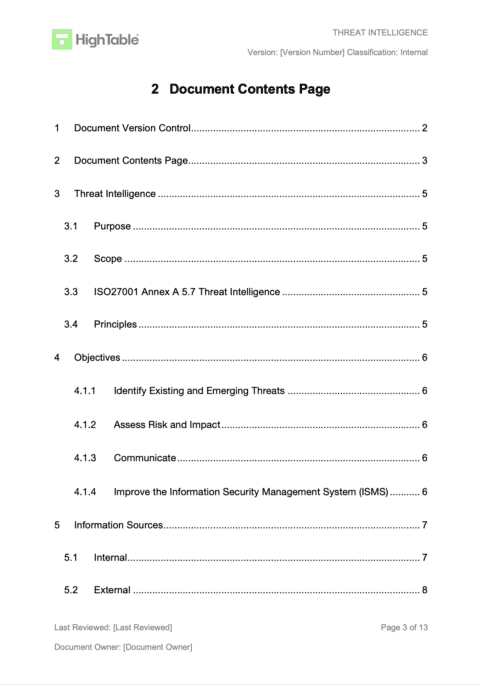 How to write an ISO 27001 Threat Intelligence Process (+ template)