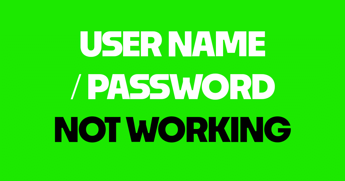 ISO 27001 user name or password not working