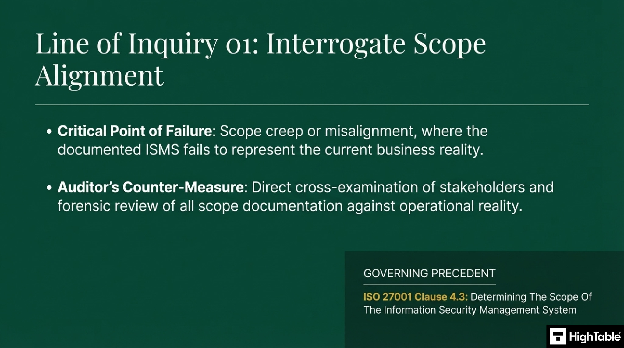 How to audit an ISO 27001 Toolkit - audit the scope