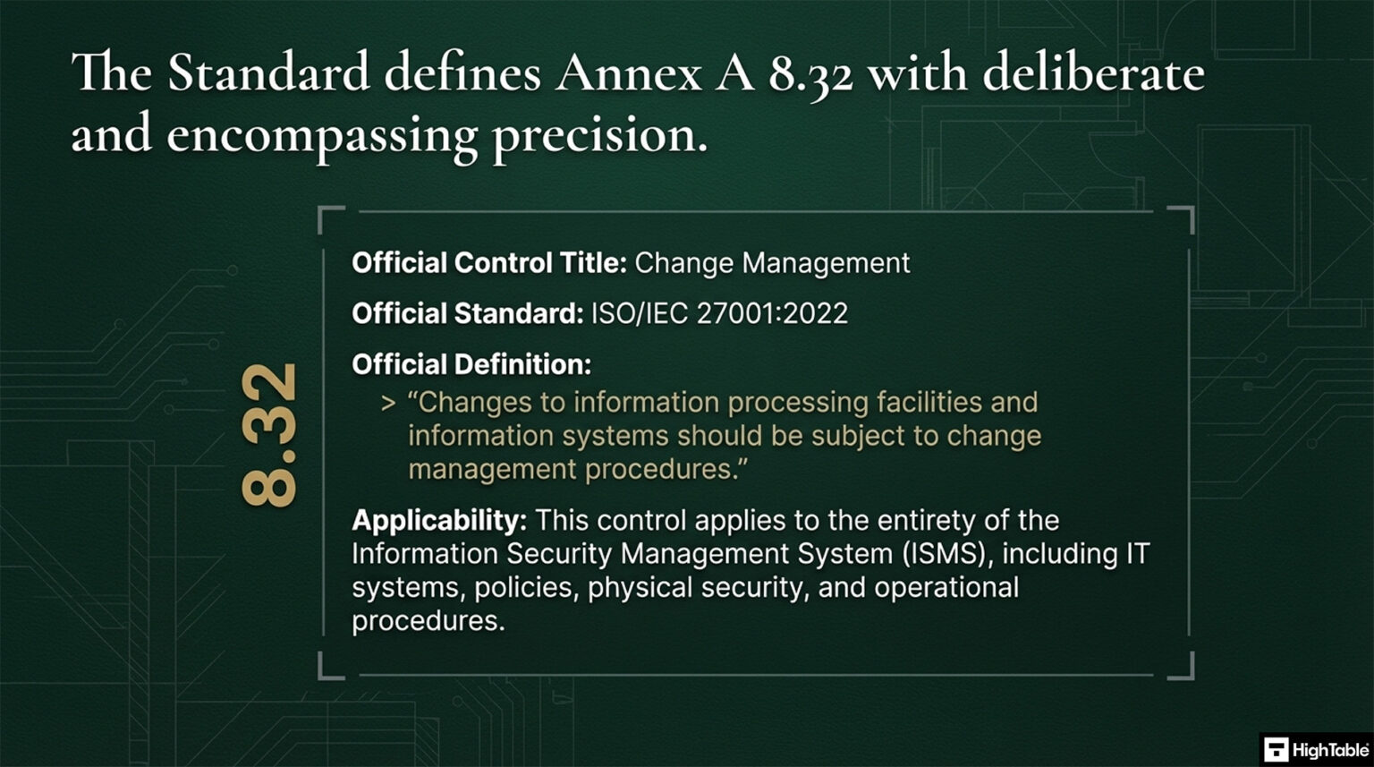 ISO 27001 Change Management Explained (Annex A 8.32) - High Table