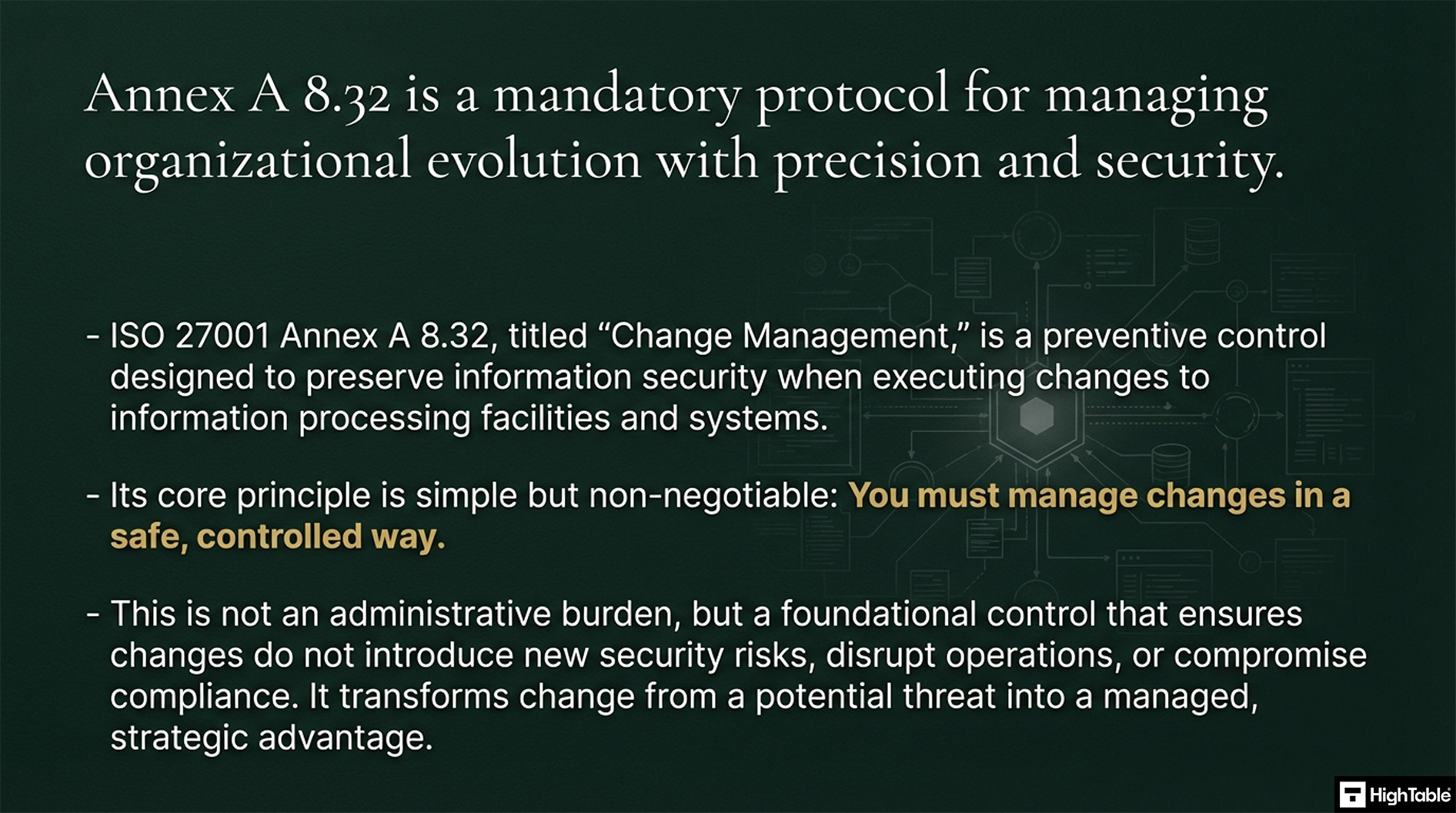 ISO 27001 Annex A 8.32 Change Management - what is it