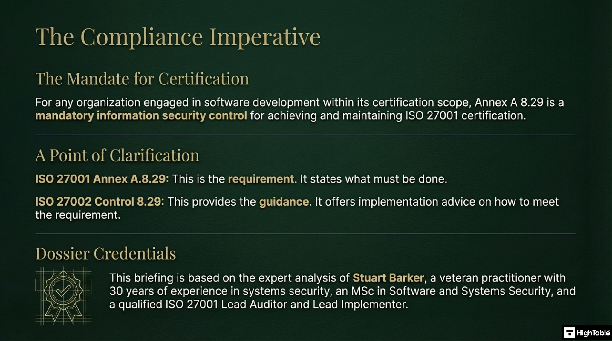 ISO 27001 Annex A 8.29 Security Testing in Development - summary