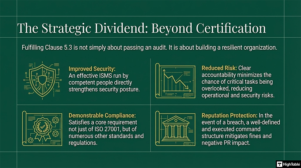 ISO 27001 Clause 5.3 Organisational Roles, Responsibilities and Authorities benefits