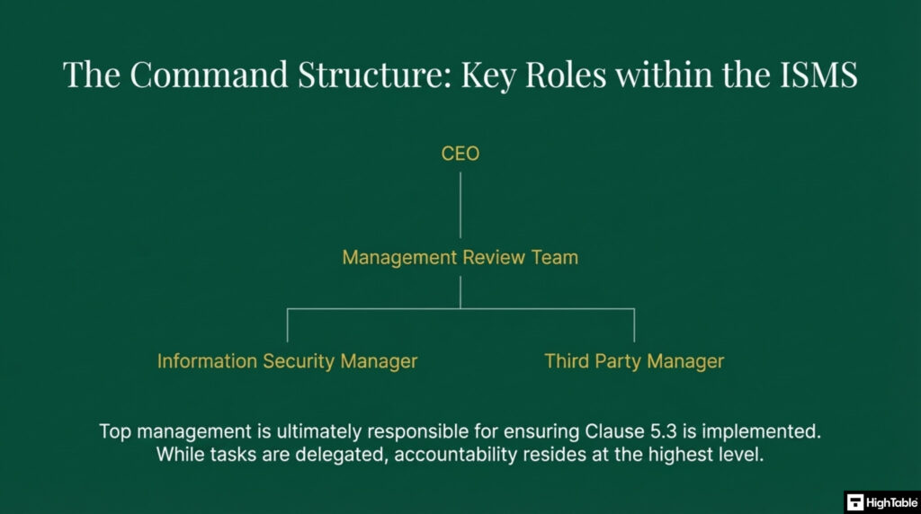 ISO 27001 Clause 5.3 Organisational Roles, Responsibilities and Authorities key roles