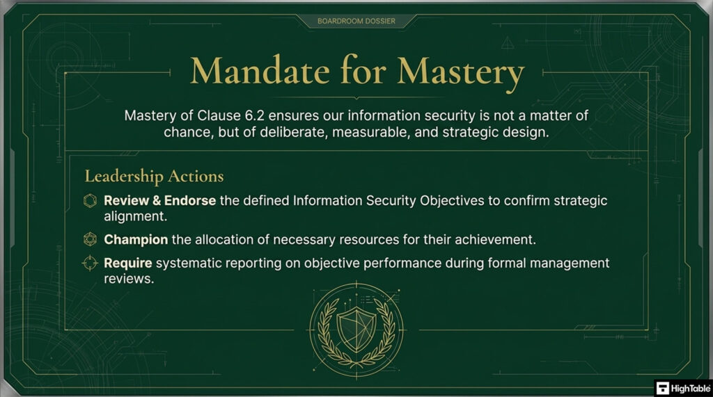 ISO 27001 Clause 6.2 requirement